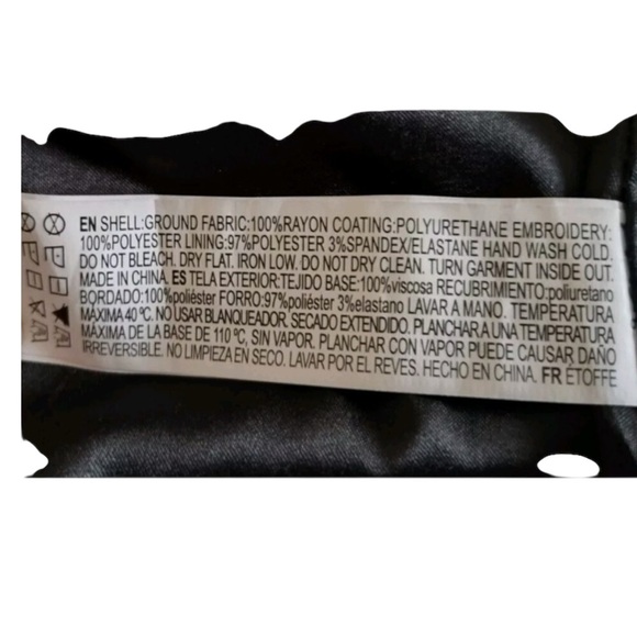 Brats Black Mini Skirt Faux Leather Punk Studed Full Front Zipper Plus Size 2X - Picture 10 of 10